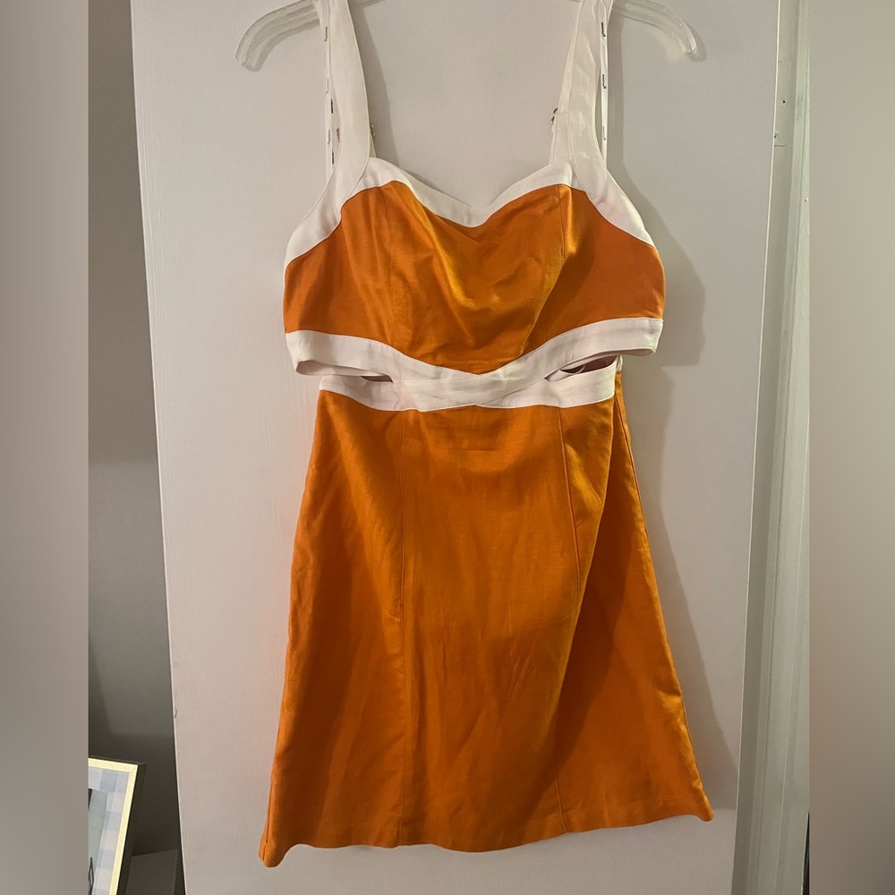 MINKPINK Coral and White Satin Two-Piece
